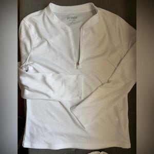 Prince White Half-Zip Top